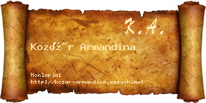Kozár Armandina névjegykártya